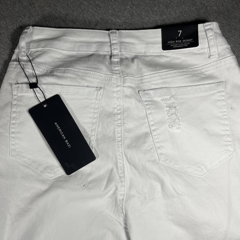 NWT American Bazi Girls Size 7 White High Rise Skinny Jeans Size 7 - Picture 7 of 8